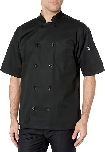 Uncommon Threads womens South Beach Chef Coat Short Slvs Shirt, Black, Large US
