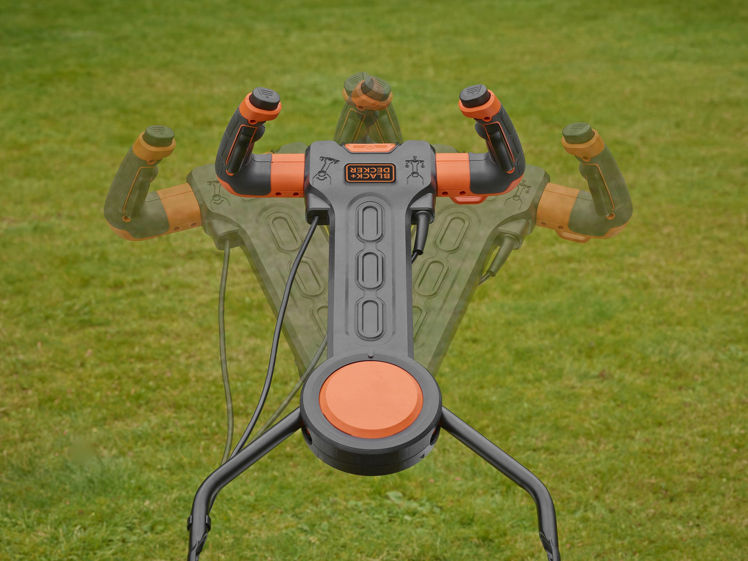 BLACK+DECKER Kosiarka przewodowa 1400W, elektryczna kosiarka 34 cm, 6 regulowanych wysokości 20, 30, 40, 50, 60 i 70 mm, kosiarka z 3-pozycyjnym uchwytem EASYSTEER BEMW461ES-QS