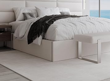 Vant Upholstered Platform Bed, Queen, Boucle Ivory