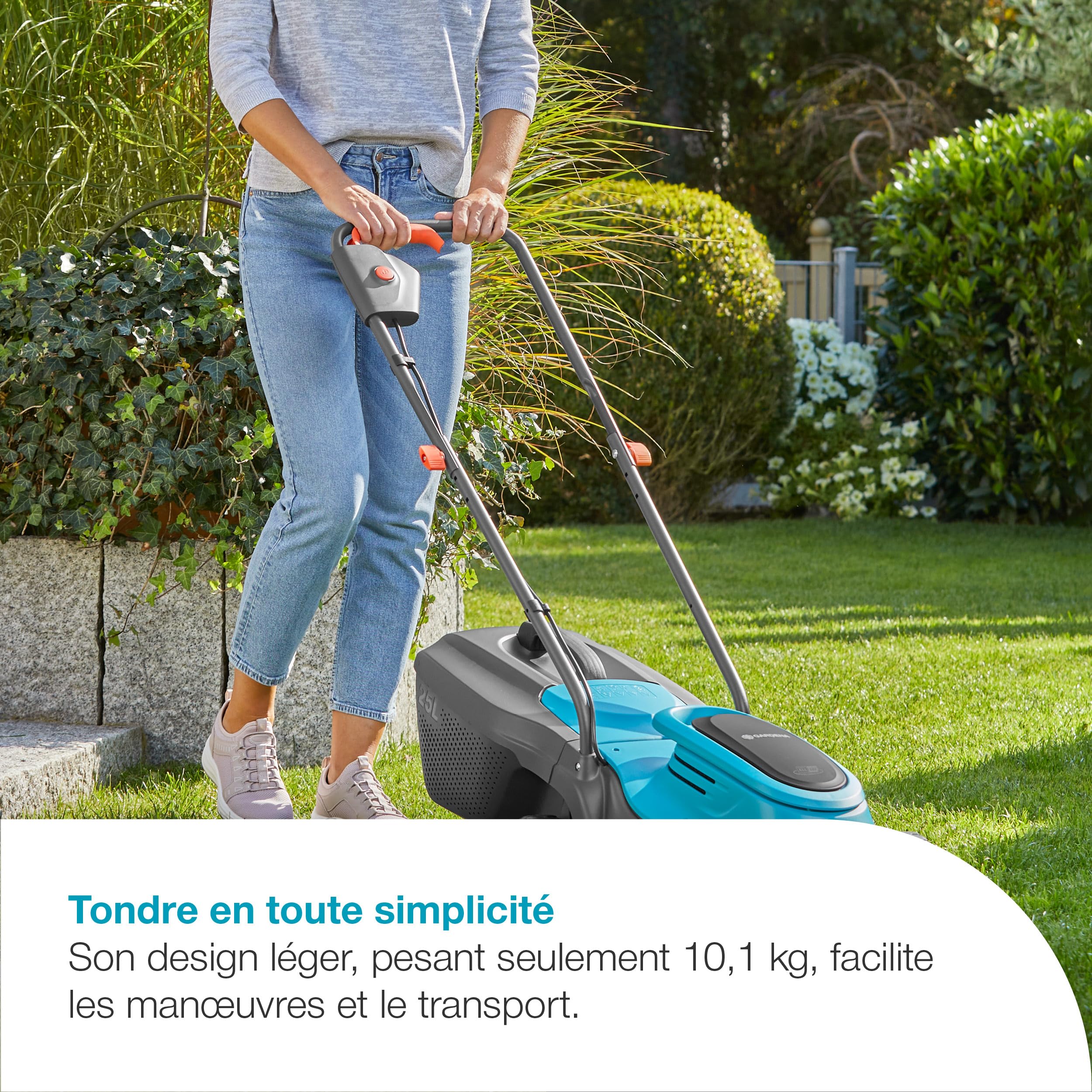 Gardena Tondeuse sur Batterie EasyMax 30/18V P4A - Kit prêt à l'emploi: Lame de Coupe, Légère, Réglage de la Hauteur, Ramassage de l'herbe, sans Fil (14629-20)