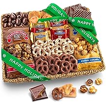 A Gift Inside Happy Holidays Chocolate Caramel and Crunch Grand Gift Basket