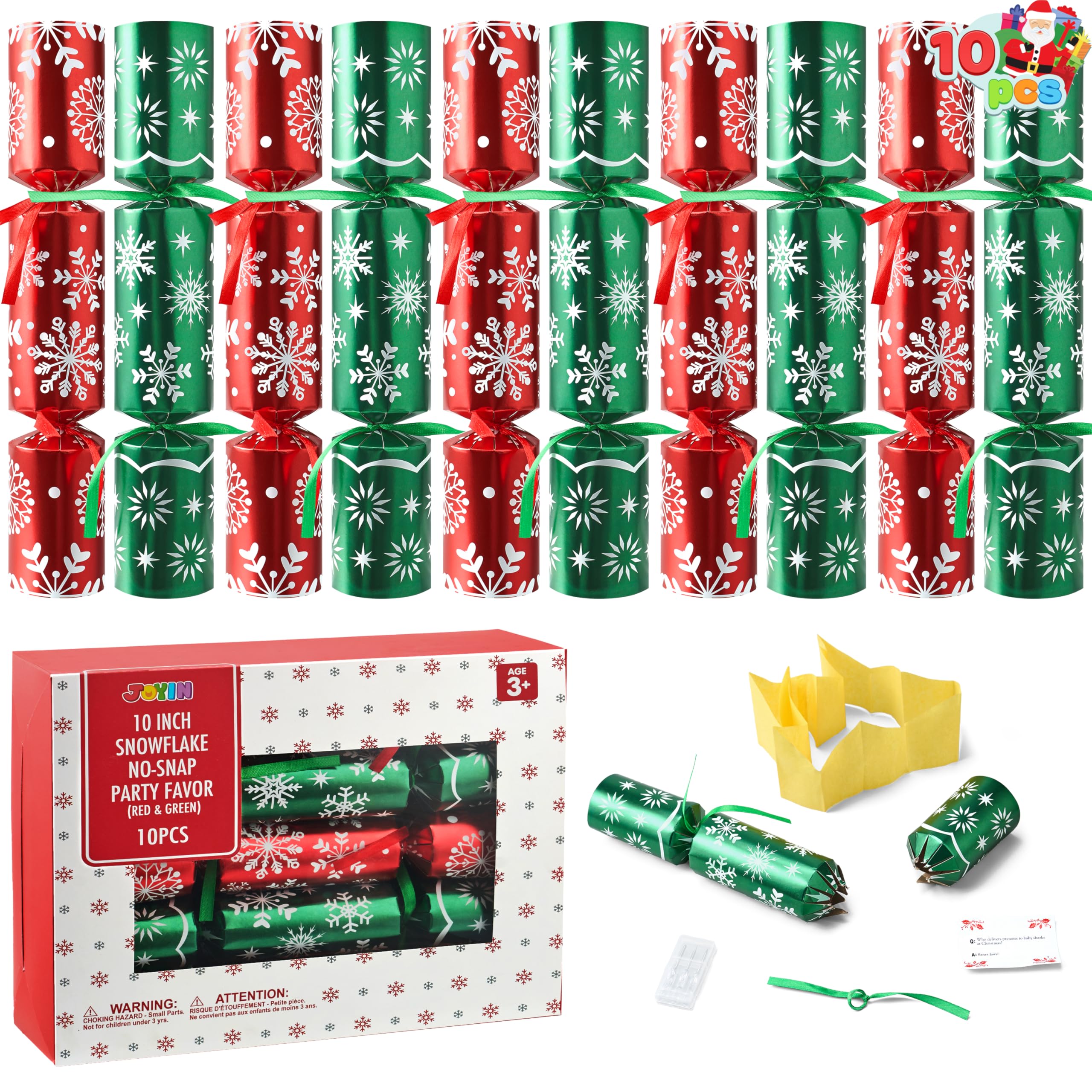 Amazon.com: JOYIN 10 Pack Christmas Non-Snap Party Favor, Red