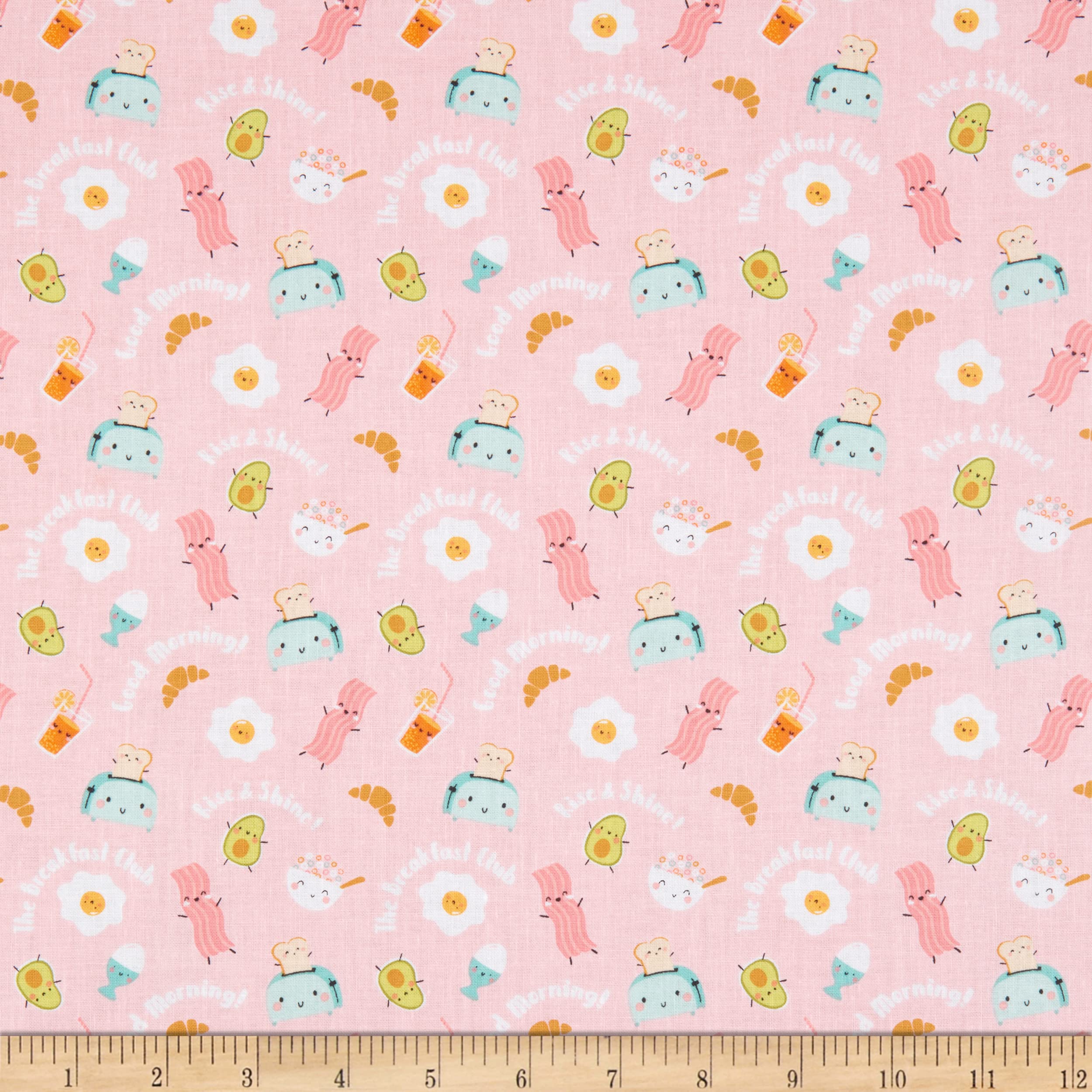 Camelot Rise and Shine Rise and Shine Light Pink, Fabric by The Yard