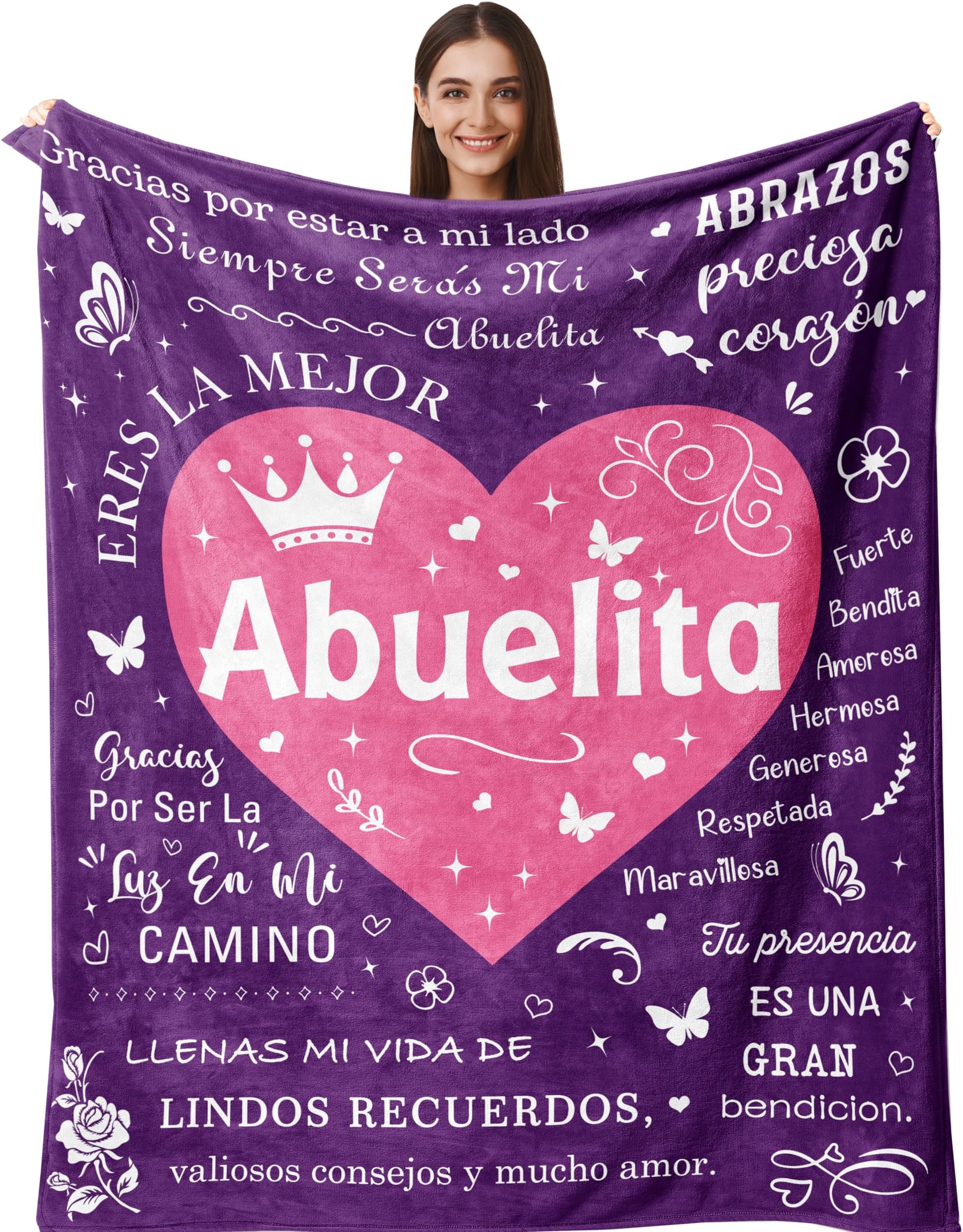 Henazin Grandma Gifts in Spanish, Gifts for Grandma, Abuela Gifts, Regalos para Abuela En EspañOl, Abuela Gifts for Christmas, Regalo De CumpleañOs De La Abuela, Grandma Gift Abuelita Blanket 50"X60"