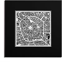 Vista 41 de O3 Design Studio Mapa de corte de papel Madrid negro mate de 20 x 20 pulgadas