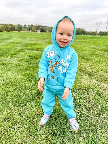 Miniatura 3 de Sesame Street Elmo Cookie Monster - Conjunto de sudadera con capucha y pantalones para niños pequeños
