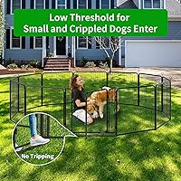 Vista 2 de Corralito para perros para exteriores, extra ancho, 12 paneles de valla resistente para perros, 32 pulgadas de altura, antioxidante, con puertas