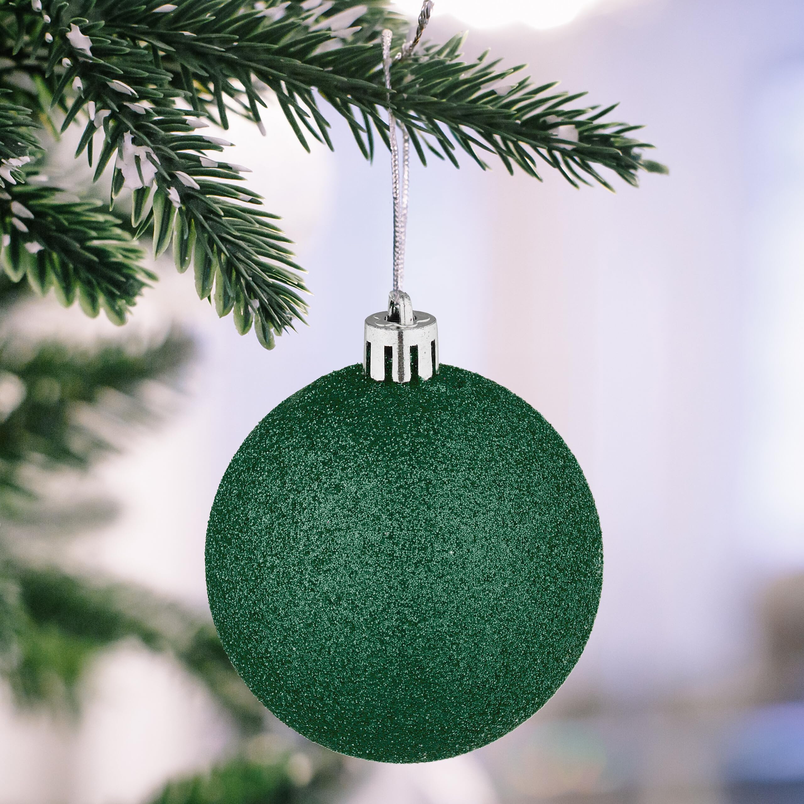 Relaxdays Boules de Noël, Lot de 72, en Plastique, Ornements de Sapin, cœurs, Bottes, Pommes de pin, Vertes