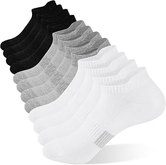 6 Pairs Ankle Socks for Women, Athletic Running Socks Cotton Low Cut Tennis Sports Tab Sock Size 6-11