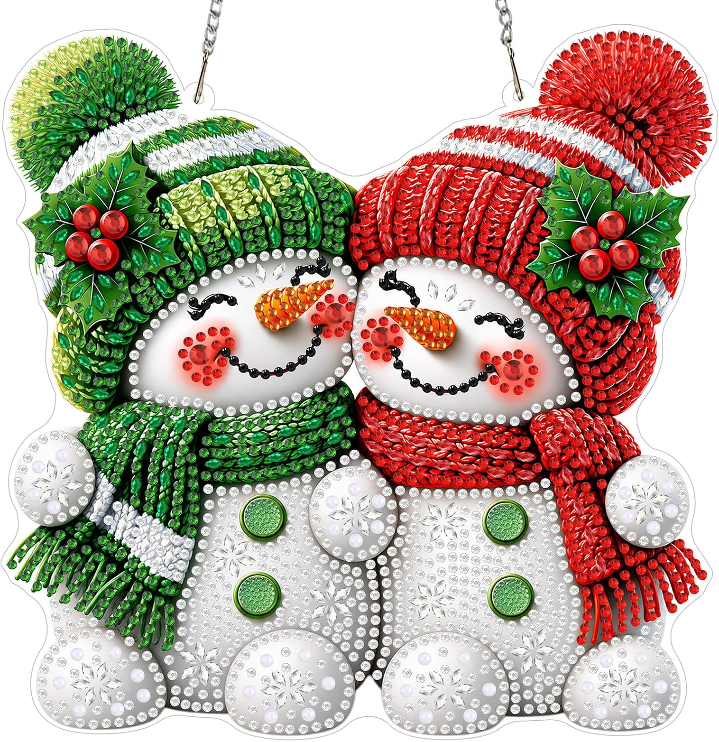 MXJSUA Christmas Hanging Diamond Art Kits for Adults, Xmas Cute Santa Claus Diamond Art Window Suncatcher Pendant Kits, Special Shaped Crystal Diamond Ornaments Painting Accessories for Decor Gift