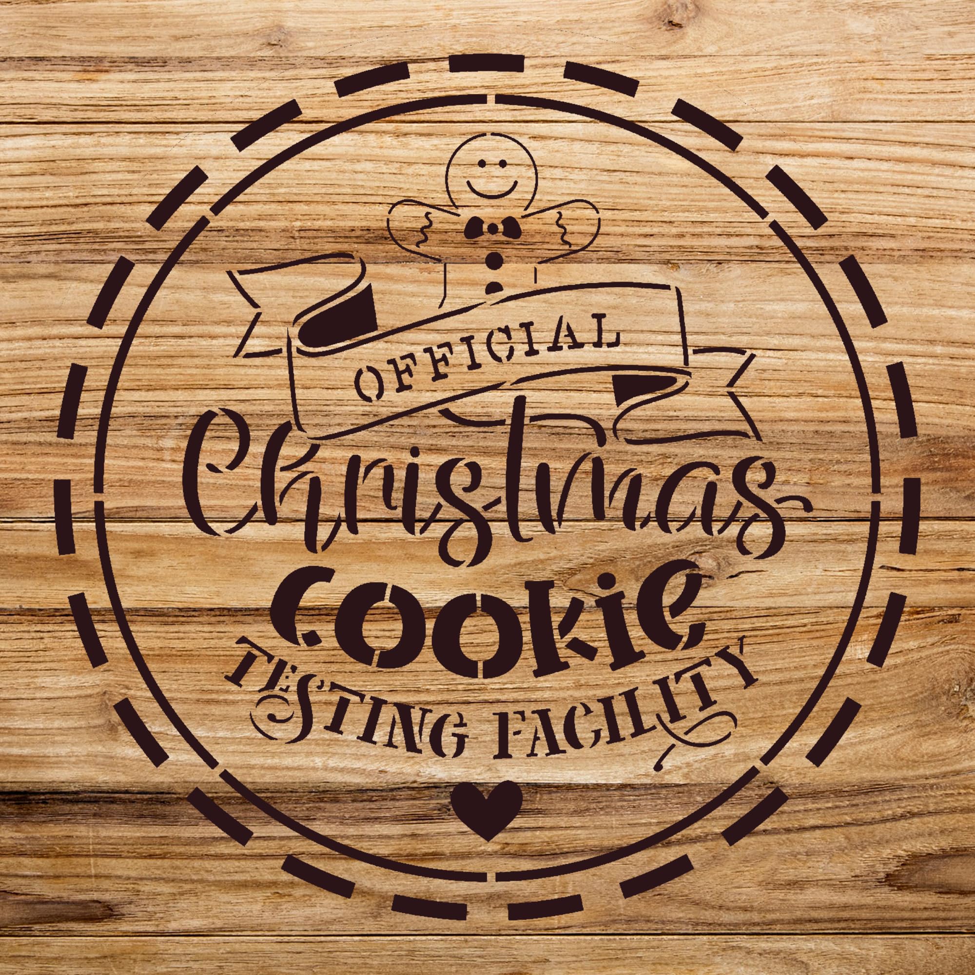 Christmas Cookie Testing Facility Stencil for Baking and Crafts, Reusable Mylar Template, Ideal for Gingerbread Kitchen Decor and Holiday Projects - Size A3 (11.7