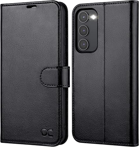 OCASE Funda tipo cartera compatible con Galaxy S23 5G, de piel sintética, con tarjetero, bloqueo RFID, soporte de protección contra golpes, carcasa
