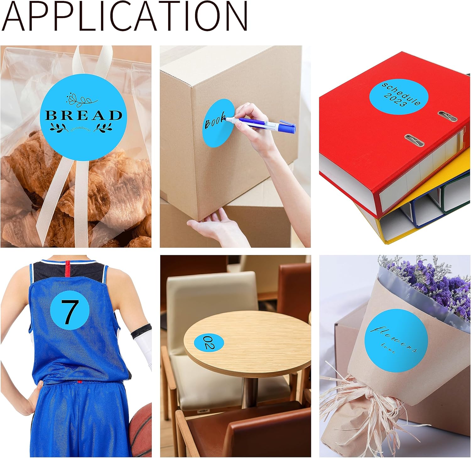 PARLAIM Round Thermal Labels 3 Inch Sky Blue, 500PCS Circle Direct Thermal Printer Sticker for Home Business Bottle DIY Design, QR Code, Name Tag, Moving Box Address Label (Pack of 2)