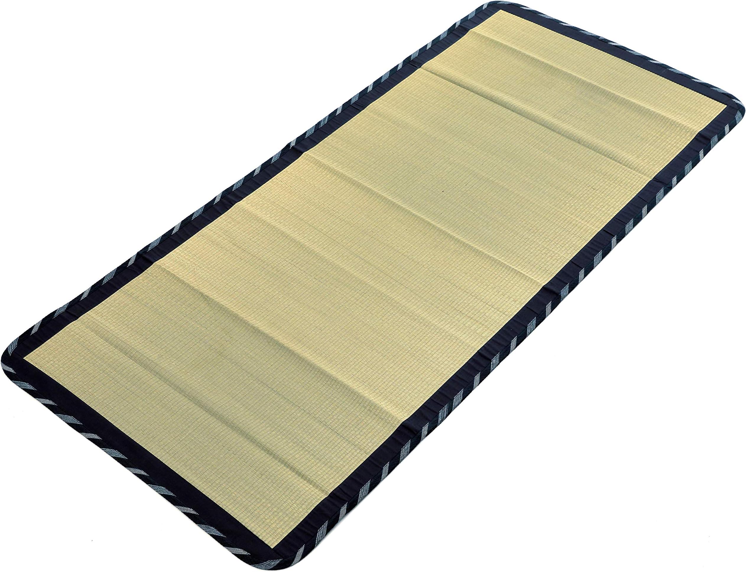 MIINA Japanese Traditional Igusa (Rush Grass) Tatami Mattress, Sleeping Mat, Japanese futon Mattress, Goza Mat (Twin, Natural) 35” X 79”