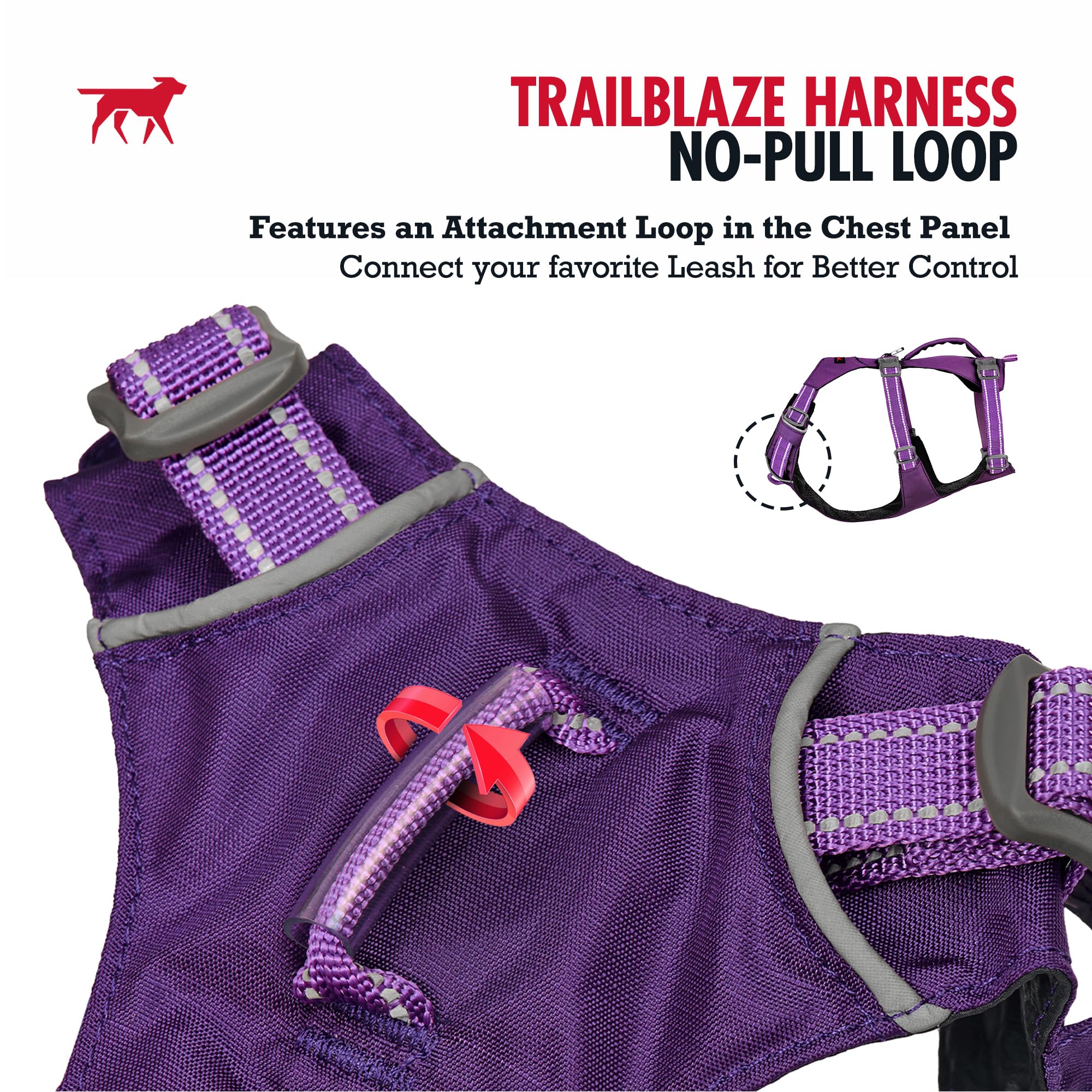 Tuff Pupper TrailBlaze - Arnés para perro, ligero, ajustable, sin tirones, equipo multifuncional para mascotas, resistente, duradero, transpirable, ajuste cómodo y seguro, arnés de seguridad de manejo