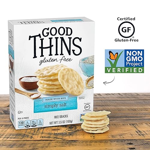 Miniatura 3 de Good Thins Simply Salt Snacks - Galletas de arroz sin gluten, 3.5 onzas (paquete de 3)