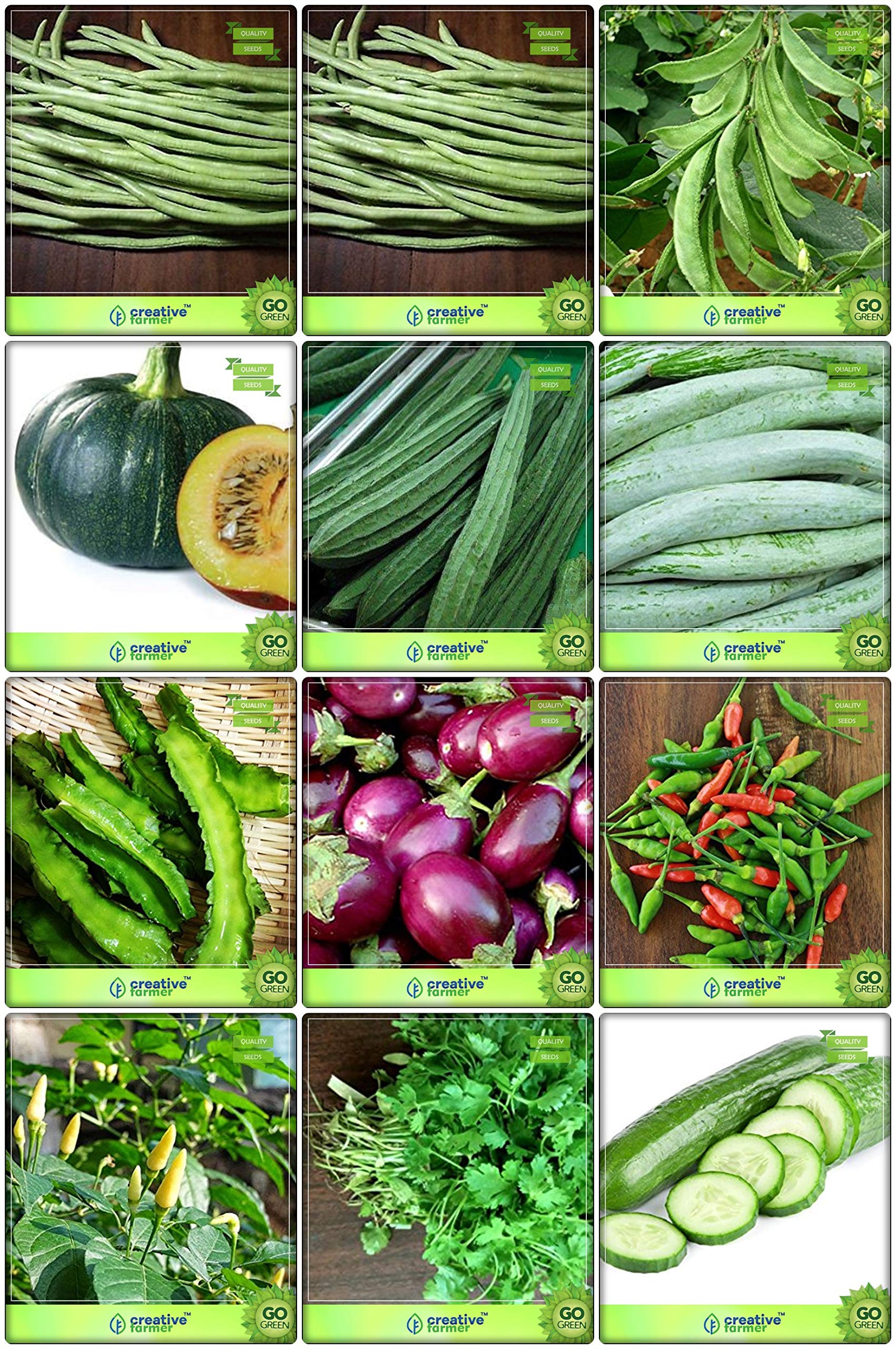 Creative Farmer Summer Combo Vegetable Seeds : Cowpea (Vj ), Cowpea (Anaswara), Dolichus Beans (Grace), Pumpkin, Ridgegourd, Snakegourd, Winged Bean(Revathy), Brinjal, Bird Chilli -Red, Bird Chilli -White, Coriander, Cuccumber For Gardening (B07HTZ4FWJ) Amazon Price History, Amazon Price Tracker