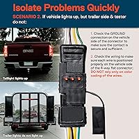 Vista 4 de Probador de cableado de remolque plano de 4 vías True Mods [terminales de cobre niquelado] [macho y hembra] [Prueba de continuidad] Probador