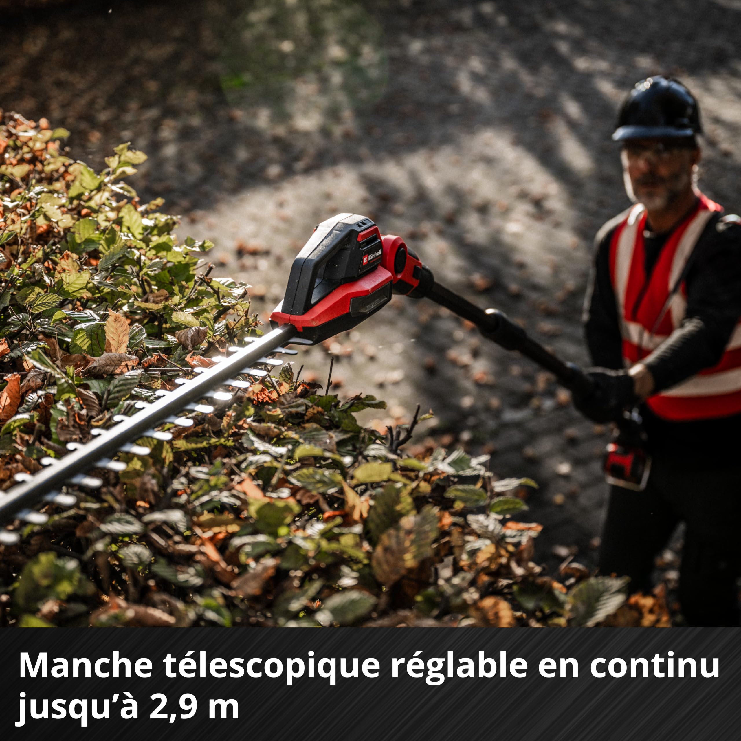 Einhell Professional Taille-haie télescopique sans Fil GP-HH 18/50 Li BL Power X-Change (18V, Longueur Coupe 50cm, Denture 25mm, Moteur sans Charbon, 8 Positions) avec Batterie 4,0Ah Plus et Chargeur