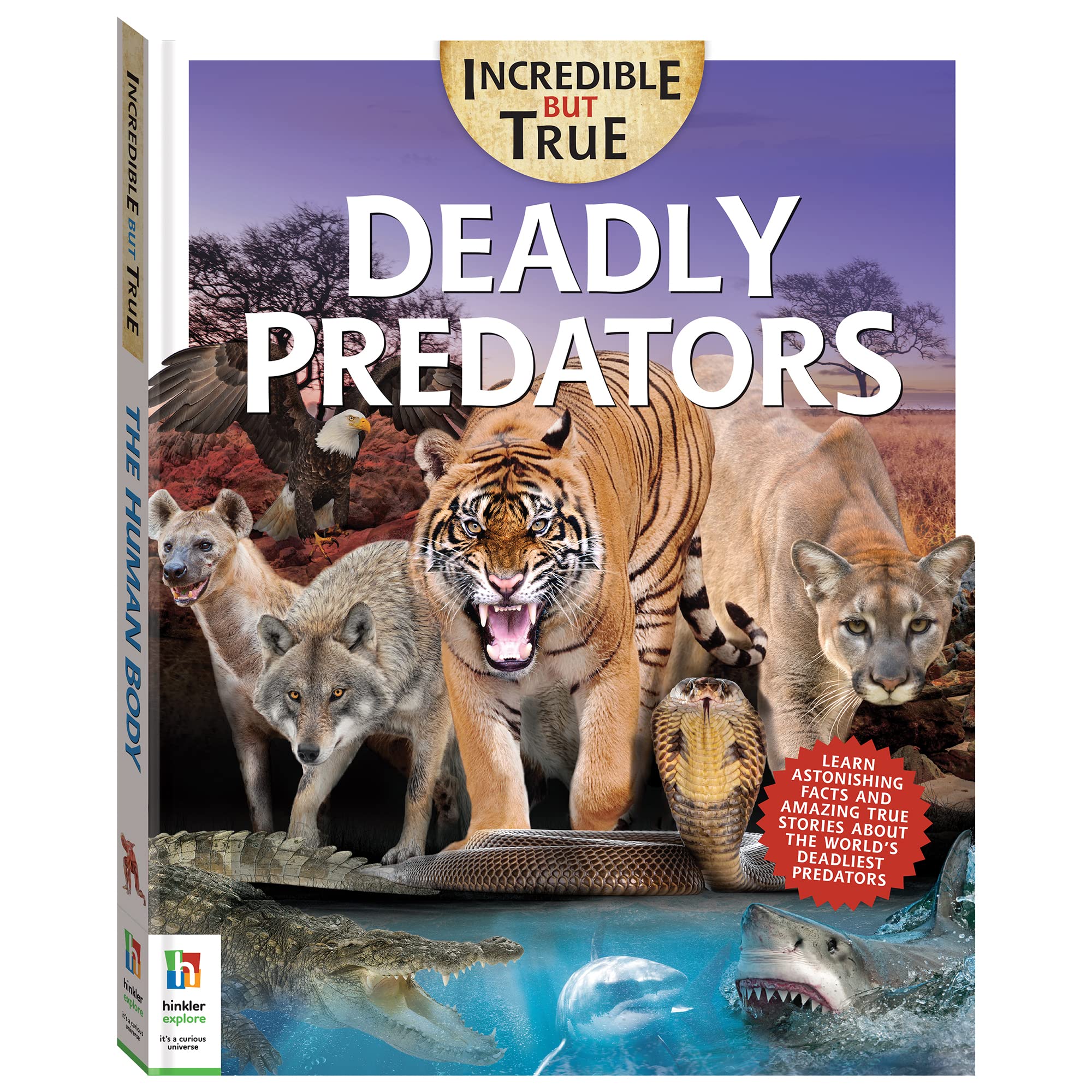 Incredible But True: Deadly Predators - Kids Hardcover Book, Learn About These Fearsome Animals, STEM for Kids Aged 7-12, Color Illustrated Non-Fiction Books, Learning & Education