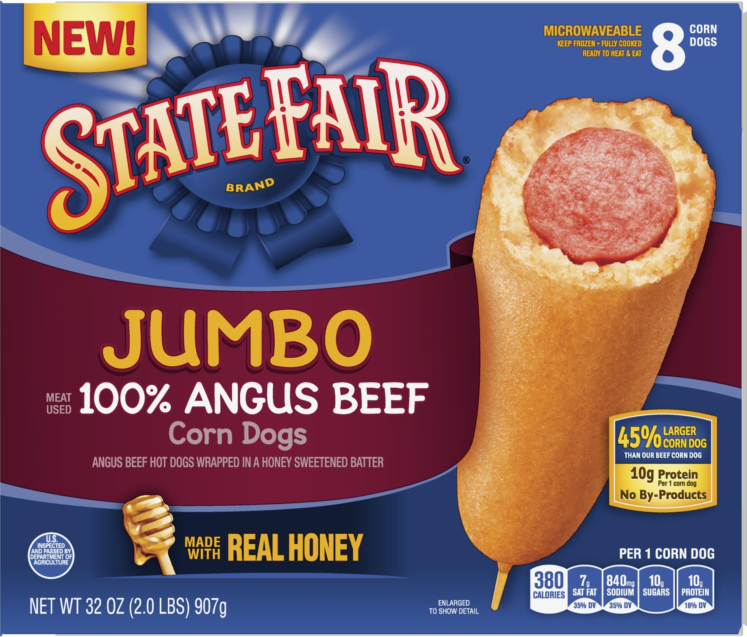 State Fair Jumbo Corn Dogs, 100% Angus Beef, 8 Ct (frozen)