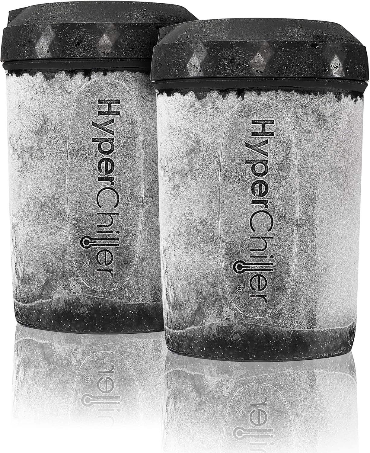 HyperChiller EBC-1023B 2-Pack Patented Coffee Beverage Cooler, Ready in One Minute, Reusable for Iced Tea, Wine, Spirits, Alcohol, Juice, 12.5 OZ, Black