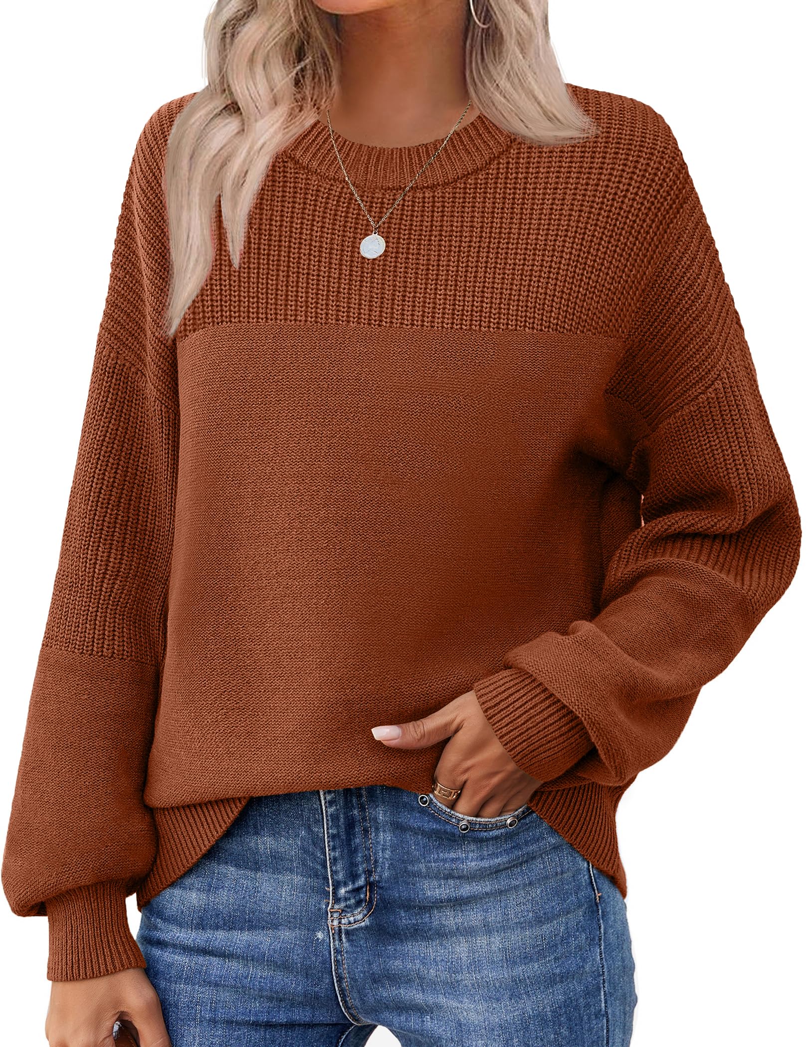 Zeagoo Sweaters for Women Cotton Loose Fit Chunky Knit Casual Fall Outfits