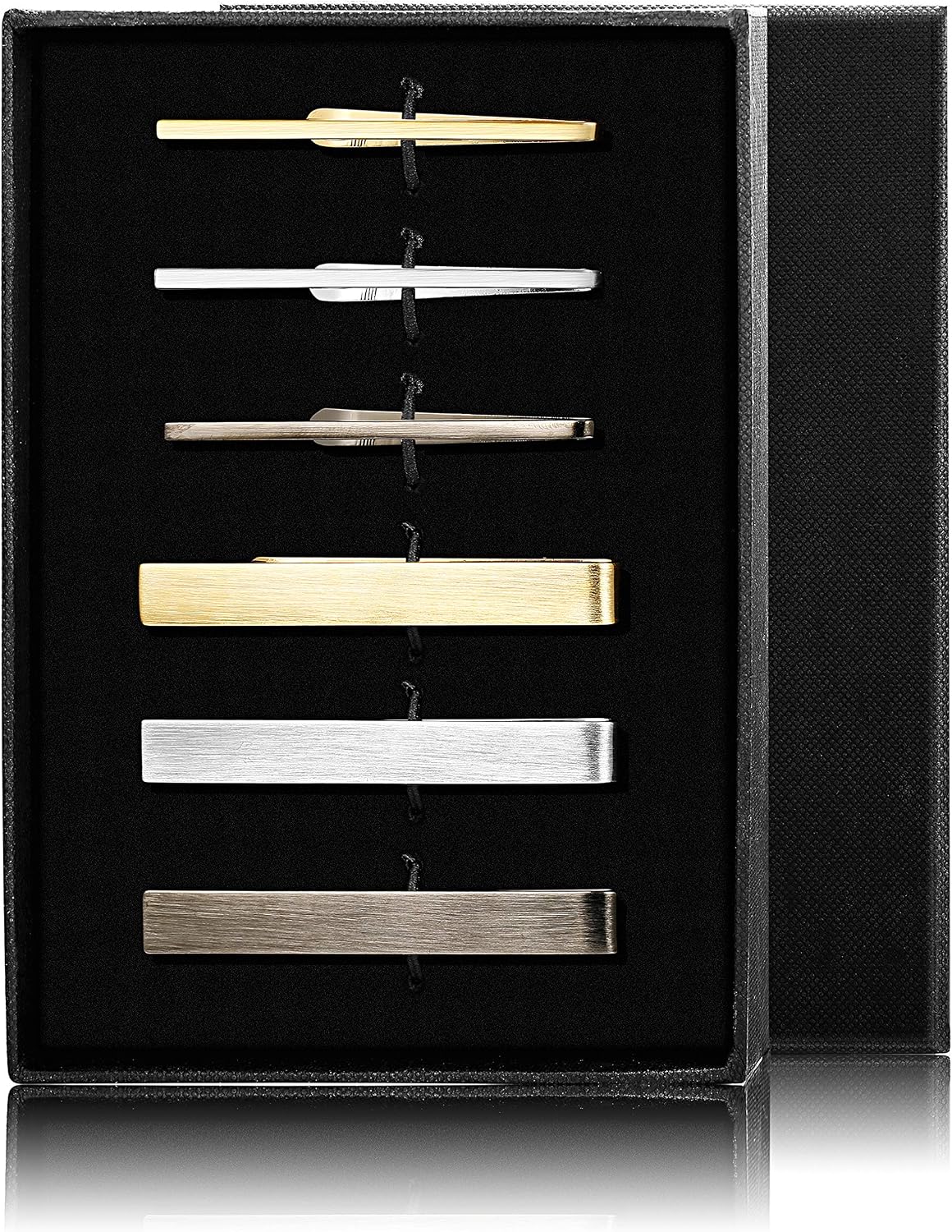 FIBO STEEL 10 Pcs Tie Clips Bar Pinch Clip for Men Wedding Business Tie Bar Clip with Box