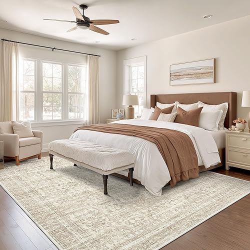 Miniatura 367 de Rugland Alfombras de área de 8 x 10, alfombra lavable resistente a las manchas, alfombras antideslizantes para sala de estar, alfombras tribales