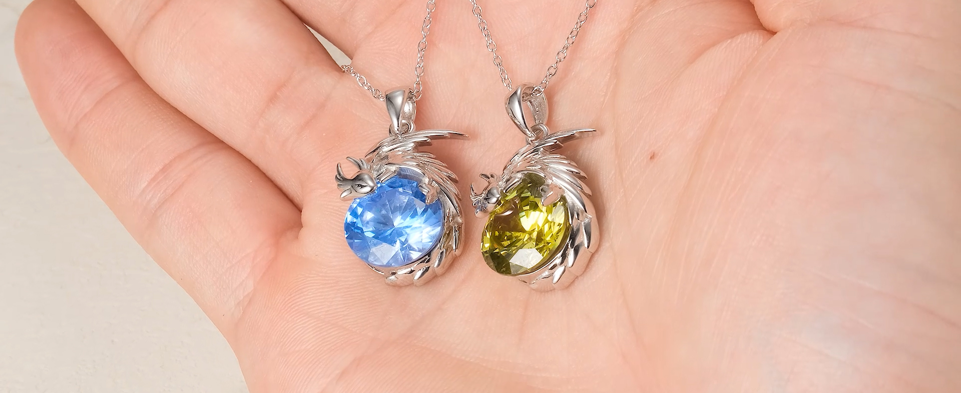 925 Sterling Silber Drachen Halskette Mit Geburtsstein - Mystischer Schmuck Für Frauen