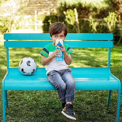 Miniatura 4 de Munchkin Flip & Go - Vaso para beber con popote para niños pequeños, 12 onzas, material Tritan ultra duradero, Blue & Snack Catcher para niños