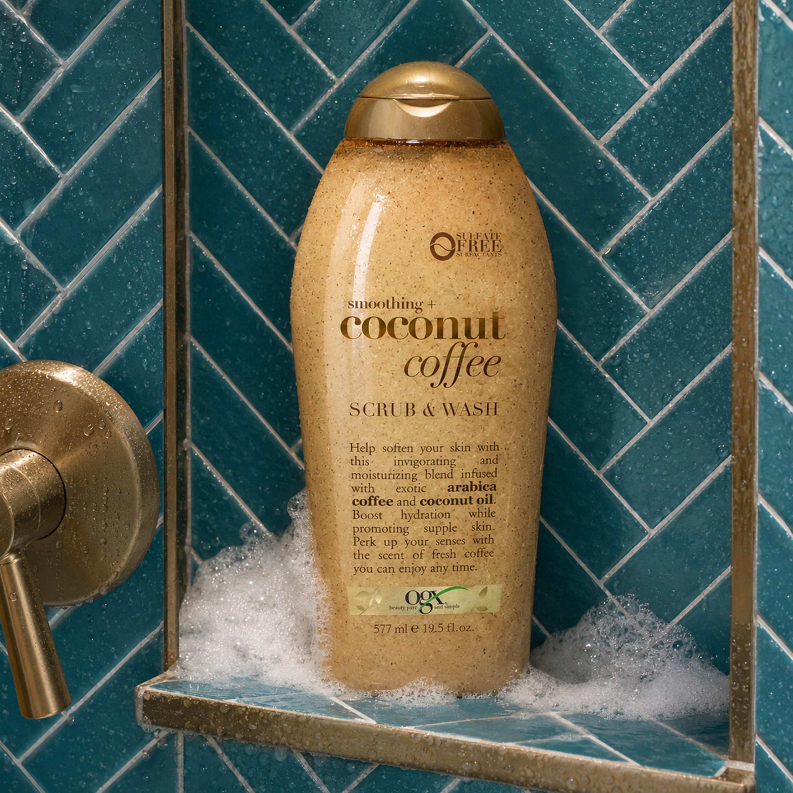 Exfoliante y lavado de café OGX, coco 540 ml