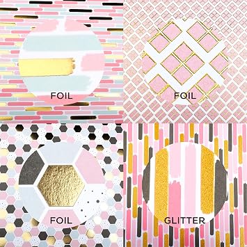 48 Sheets 12x12 Cardstock Scrapbook Paper Book, Gold & Pretty Pink Decorative Paper Pack for Card Making, Journaling, Planner, Double Sided Scrapbooking Supplies