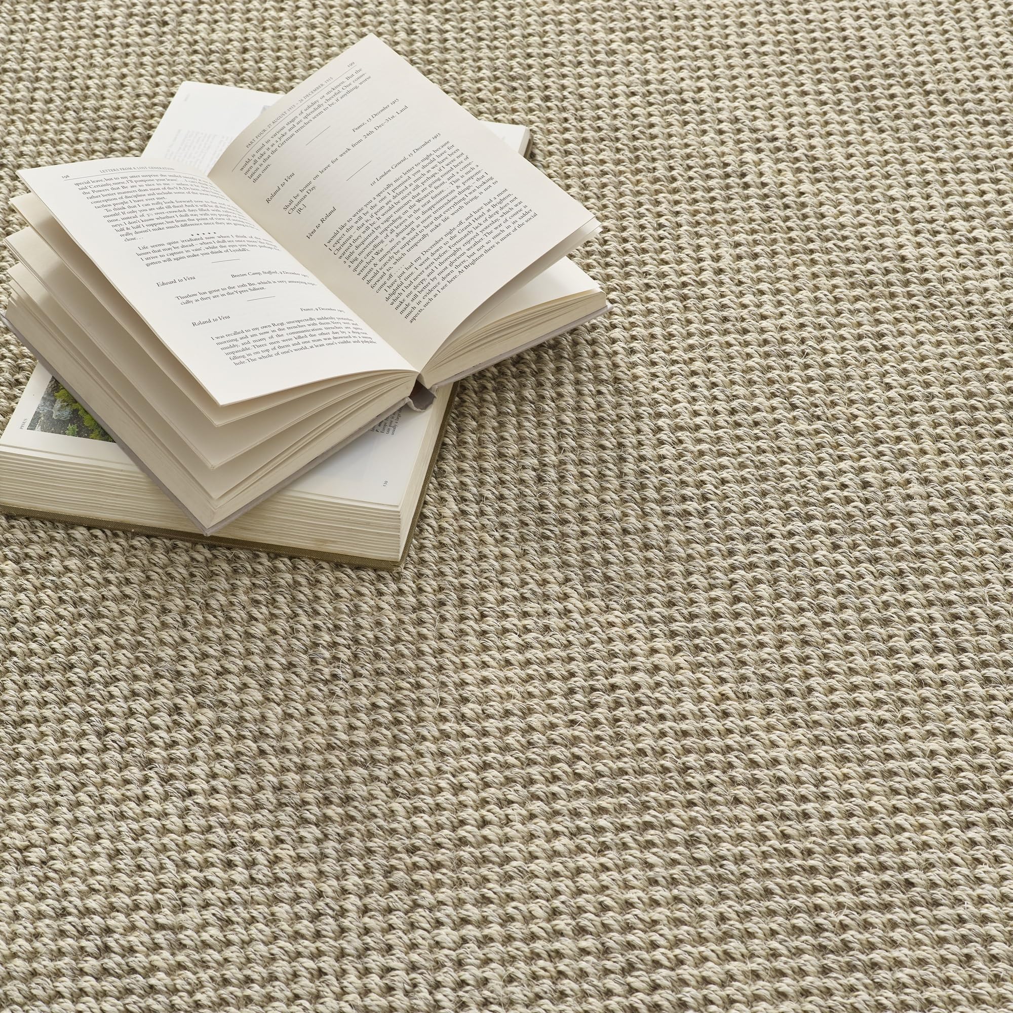 Tapis en sisal antidérapant fait à la main en fibre naturelle pour chambre à coucher, cuisine, salle à manger, salon avec bordure sable Taille L 160 x 230 cm