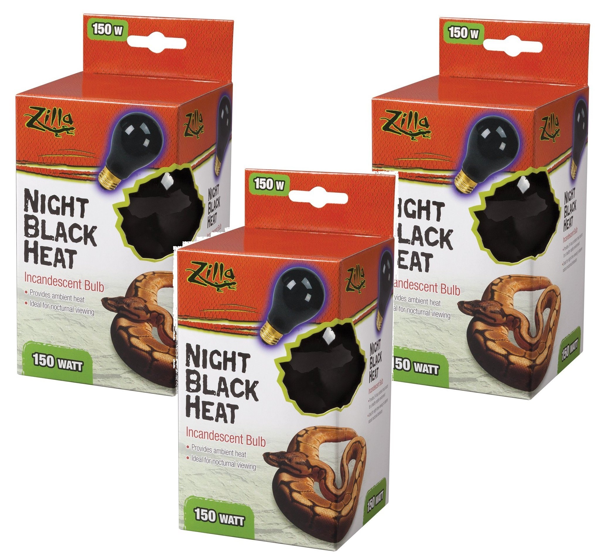 Zilla Night Black 150 Watt Incandescent Bulb 3-Pack