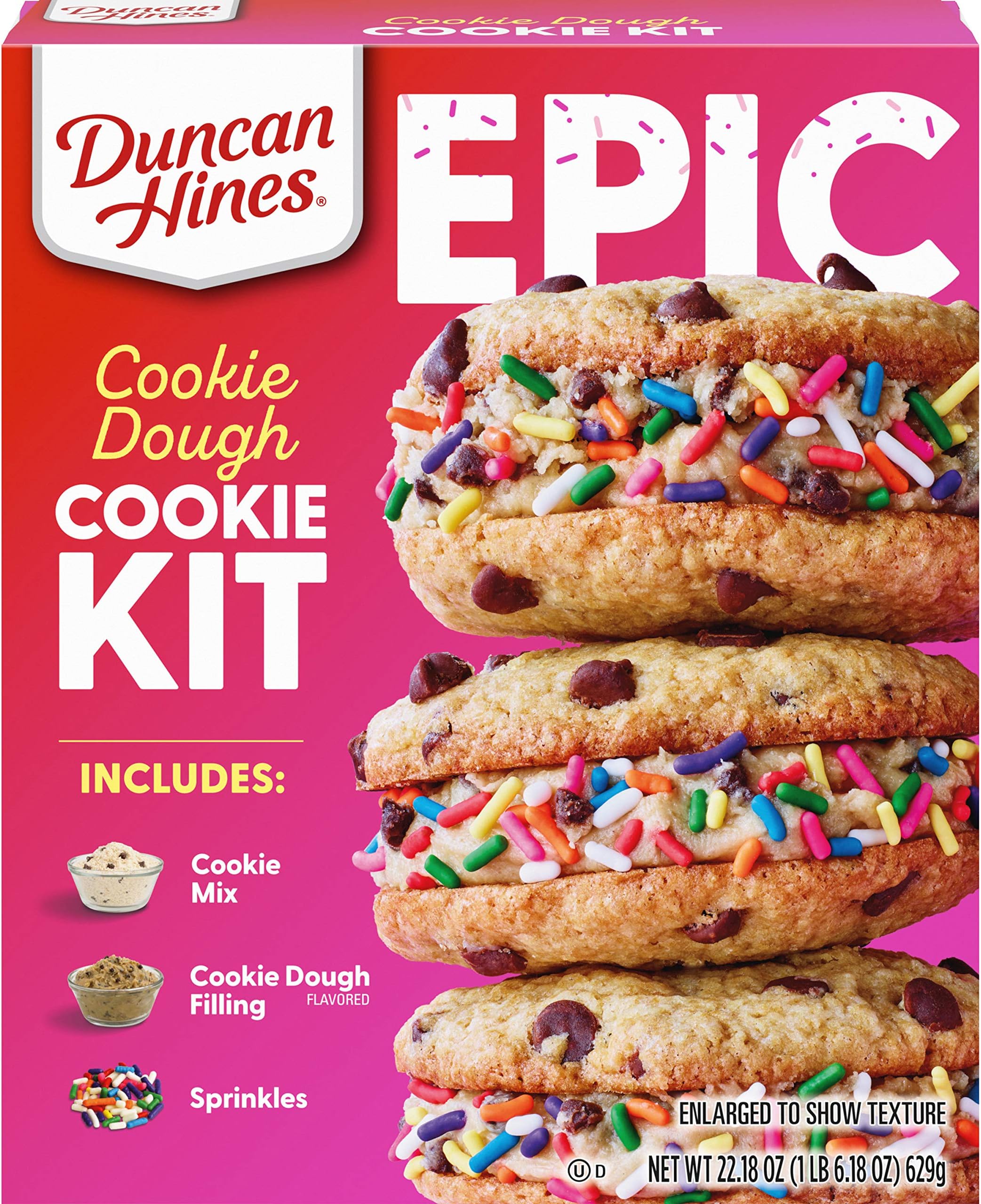 Duncan Hines Epic Kit, Cookie Dough Cookie Mix Kit, 22.19 oz, 22.187 oz