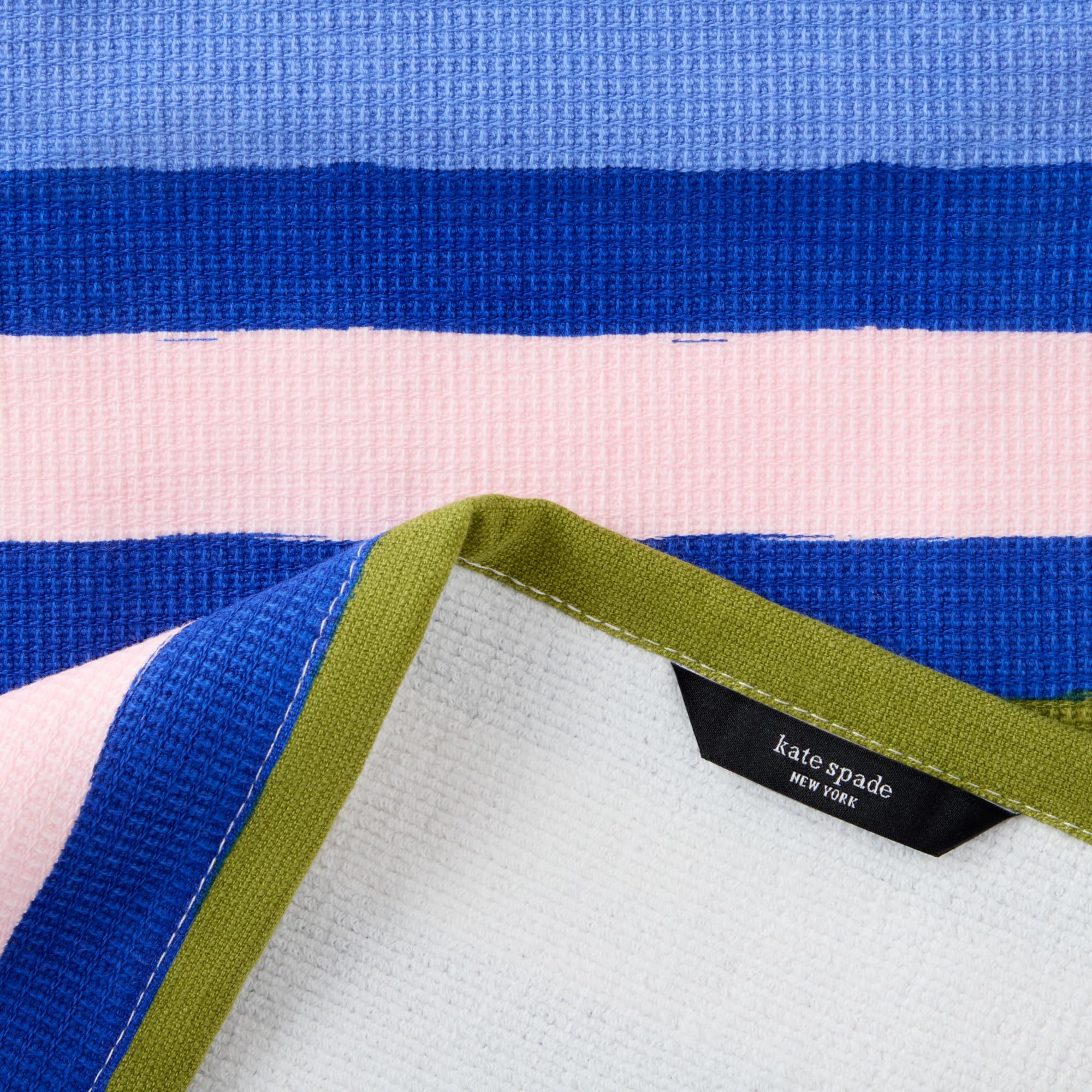 Kate Spade New York Painterly Bouquet & Bold Painterly Stripe Küchentücher, 6er-Pack, saugfähig, 100% Baumwolle, Blau/Grün/Rose, 43,2 x 71,1 cm