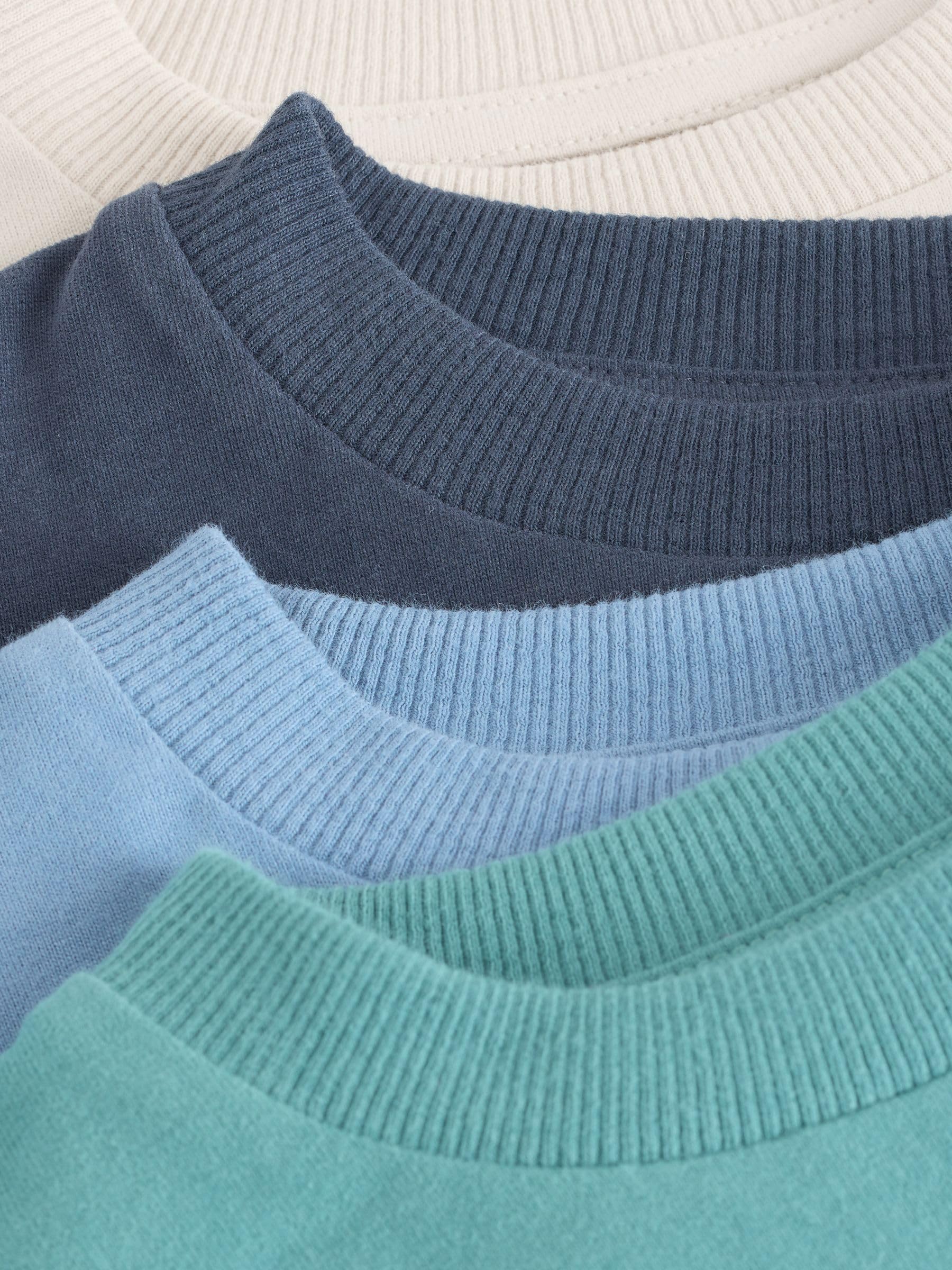 NEXT Ragazzo Confezione da 4 T-Shirt con Cervo Ricamato | Bambino, Standard, Pull On, 100% cotone, Lavabile in lavatrice