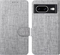 Foluu Google Pixel 8 Flip Tok - Prémium Műbőr Pénztárca Tok Kártyatartóval, Állvánnyal és Mágneses Zárral, TPU Keret, Ütésálló (Szürke) 8