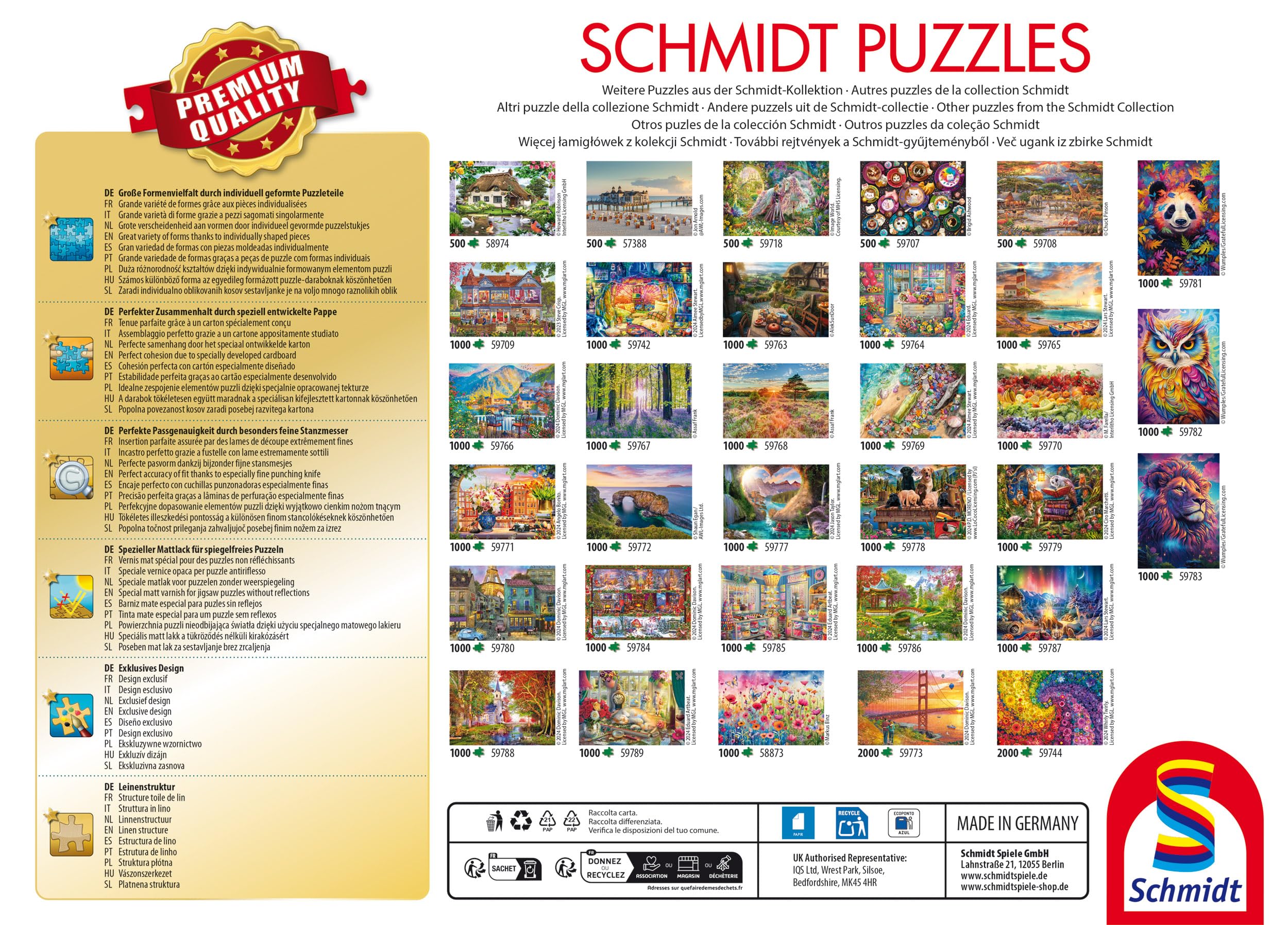 Schmidt Puzzle 5834 Mach mal Urlaub in England, 1000 Teile, ab 12 Jahre
