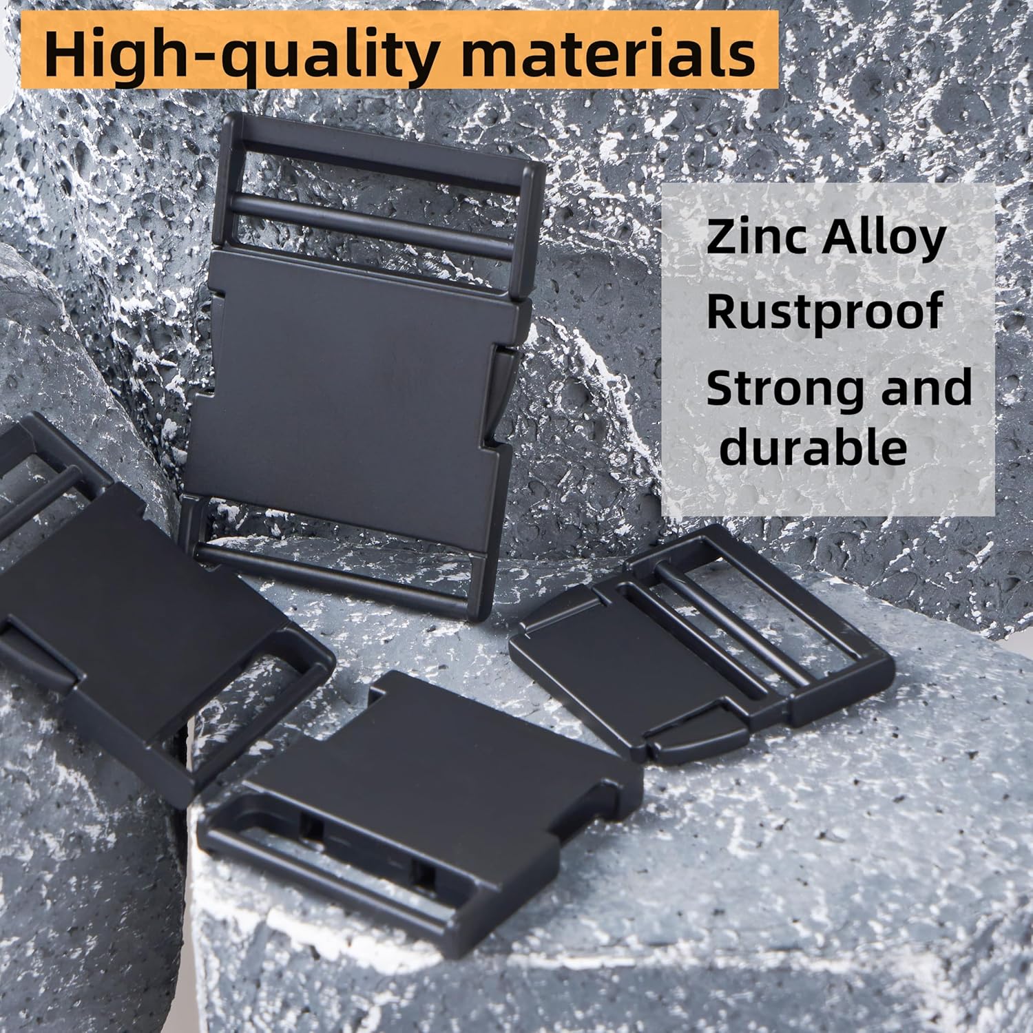 2 Pcs/4 Pcs Metal Buckle for Backpacks, Belts, Waist Bags, Dog Collars,Durable Adjustable Side Release Buckle,Black - Image 4