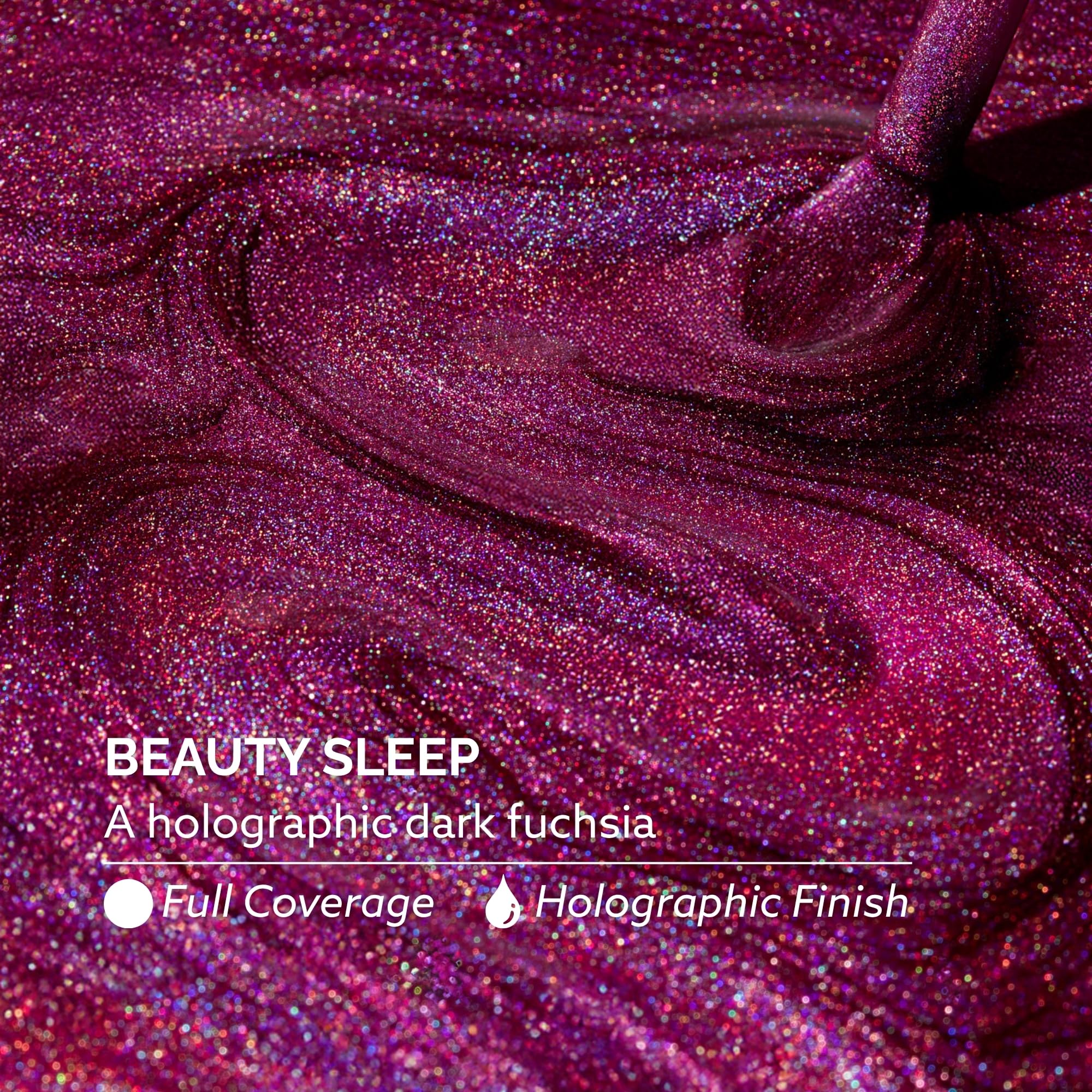 Dazzle Dry Nail Lacquer Step 3 Beauty Sleep Holographic Dark Fuchsia 0.5 fl oz