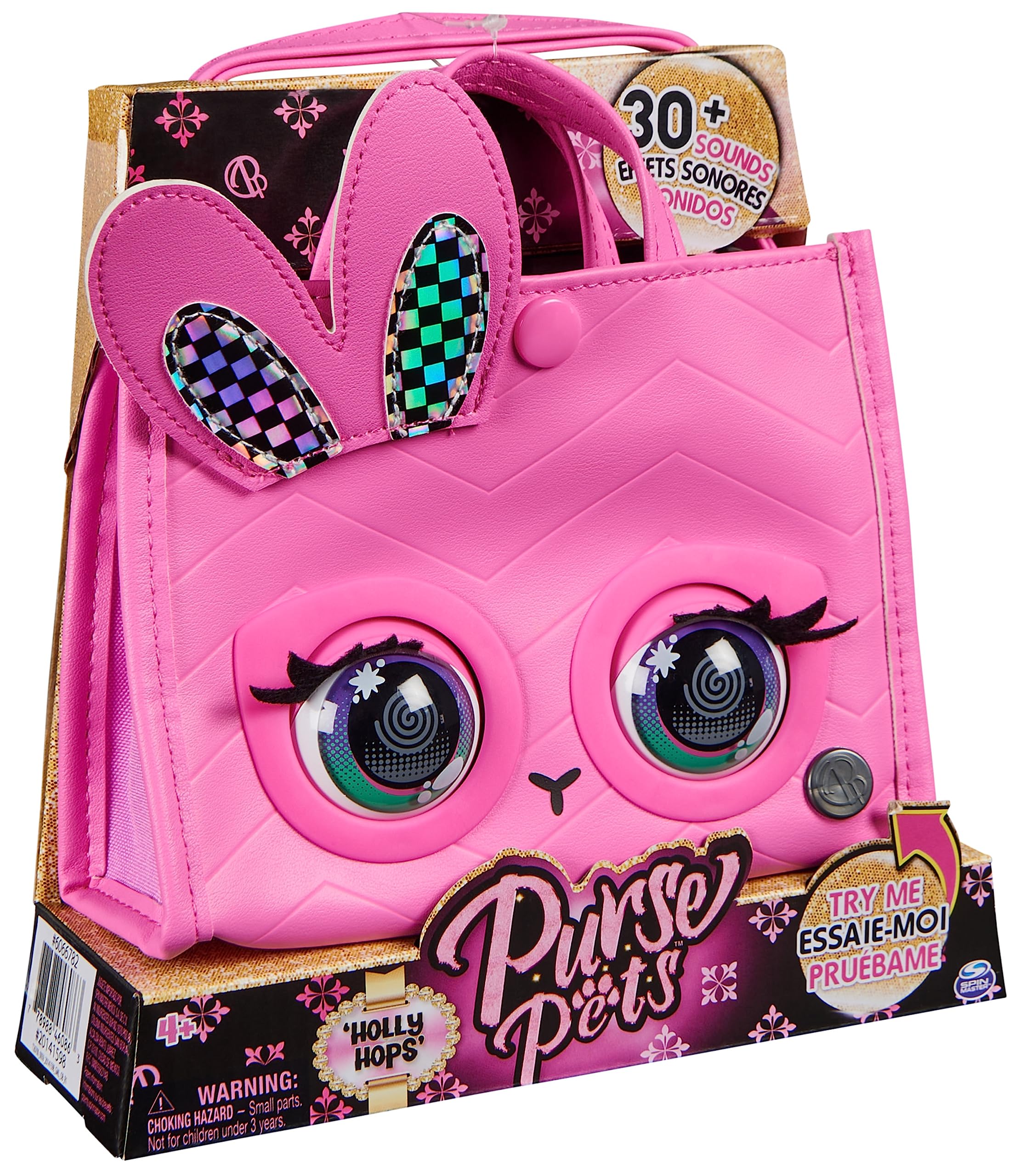 Purse Pets Borsetta Tote Perfect in Versione Coniglietto | Borsetta interattiva per Bambina con Oltre 30 Suoni e reazioni, Giocattoli per Bambine dai 4 Anni in su