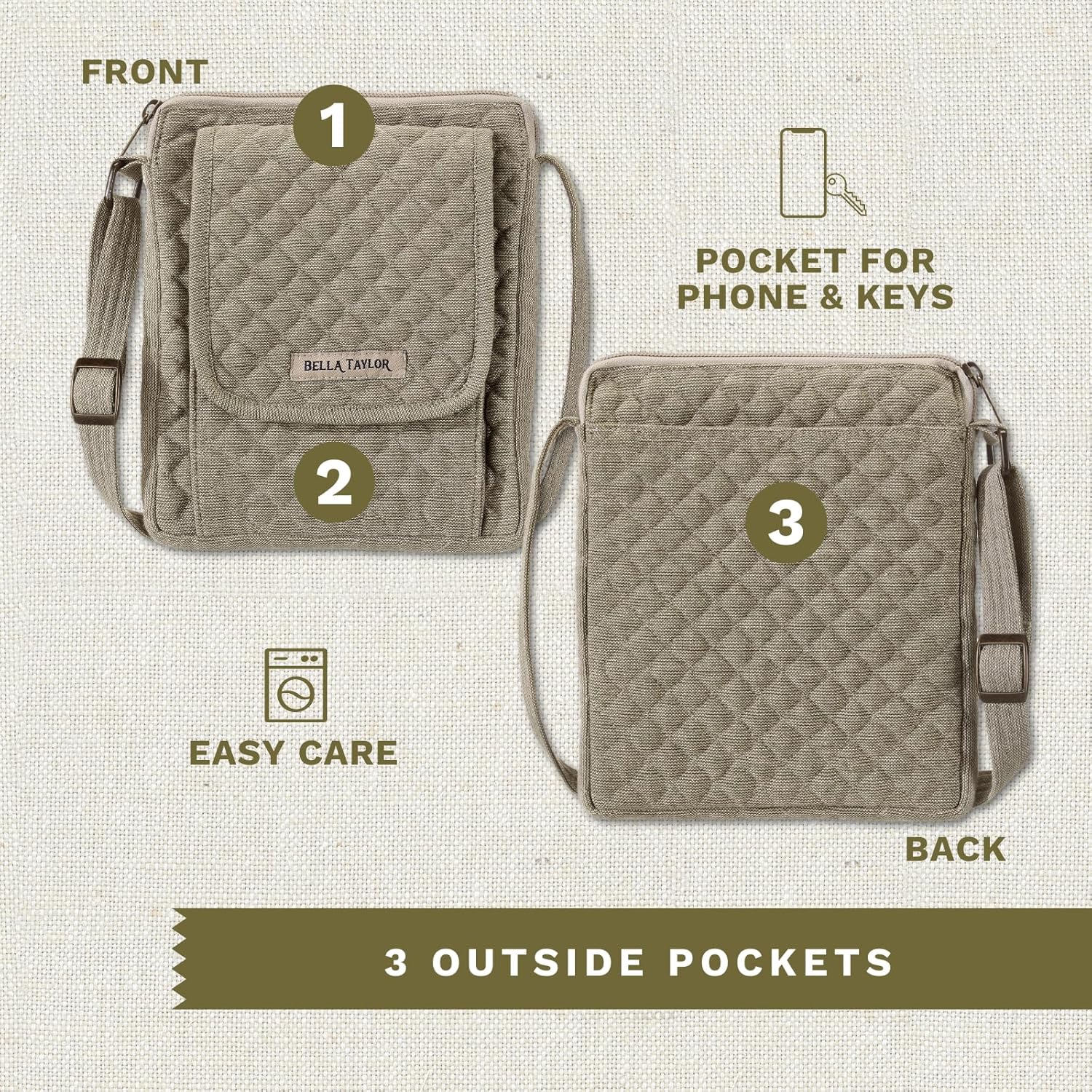 Bella Taylor Mini Crossbody Purse with Built In Wallet - Image 4