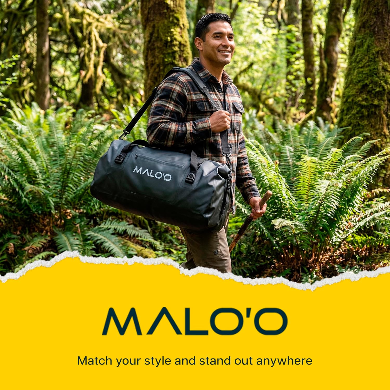 Malo’o Waterproof Dry Duffel, Heavy-Duty Roll Top Waterproof Gear Bag with Shoulder Strap & Molle Loops, Marine Duffel for Kayaking, Boating, Camping, Beach & Travel, Black, 60L - Image 7