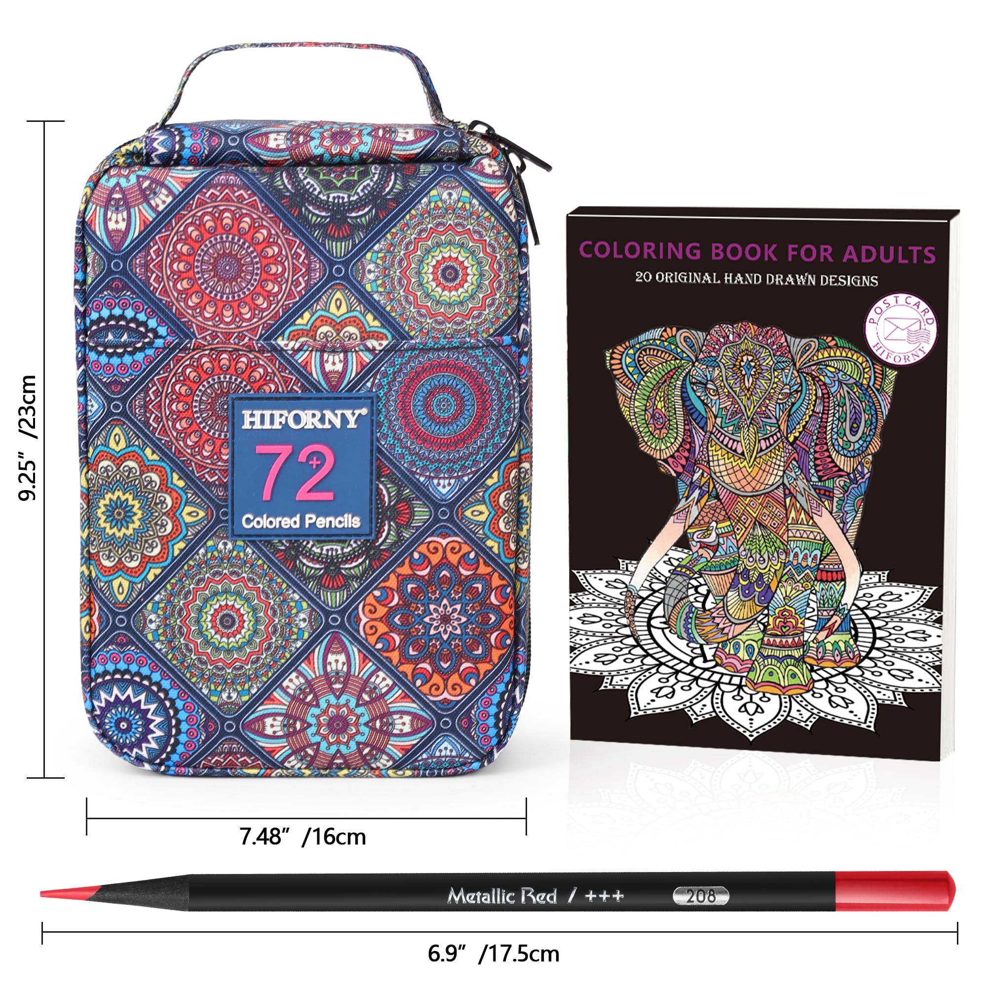 Set De 80 Lápices De Colores HIFORNY Para Adultos Y Artistas – Incluye 72 Colores De Núcleo Suave, Cuaderno De Bocetos De 3 Colores, Libro Para Colorear Y Estuche De Viaje Con Cremallera
