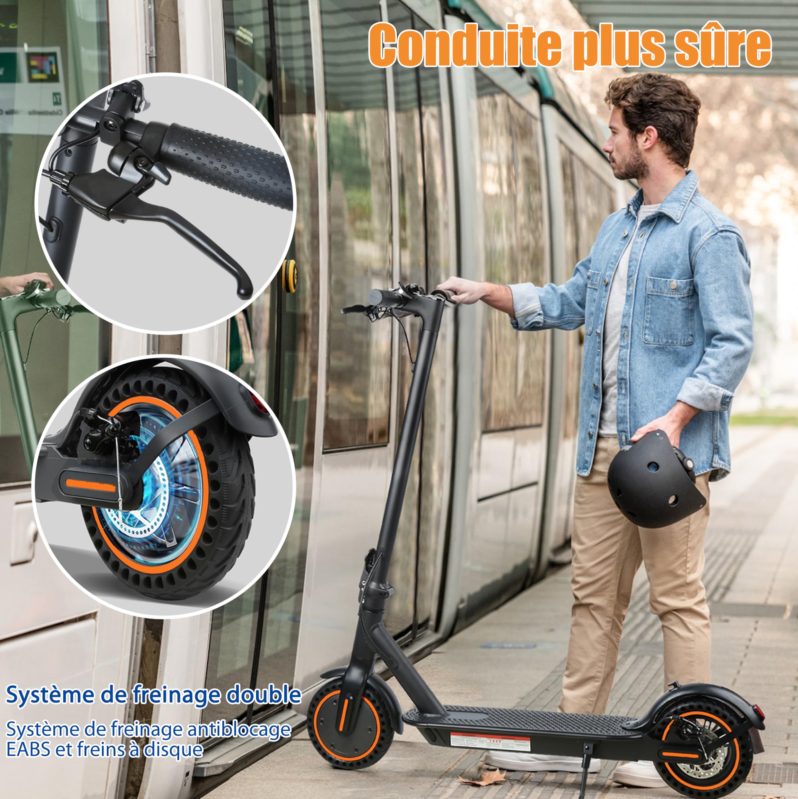 Trottinette Electrique Adulte, Endurance 30 Km, Vitesse Maximale 25 Km/h, Scooter éLectrique Universel pour Hommes et Femmes,Convient Aux Enfants De 14 Ans Et Plus, Noire