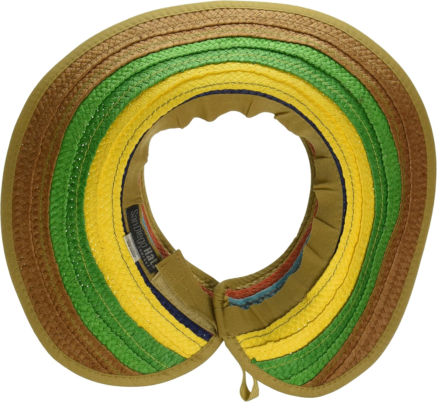 Striped Roll-Up Visor in Toyo Straw by San Diego Hat Company