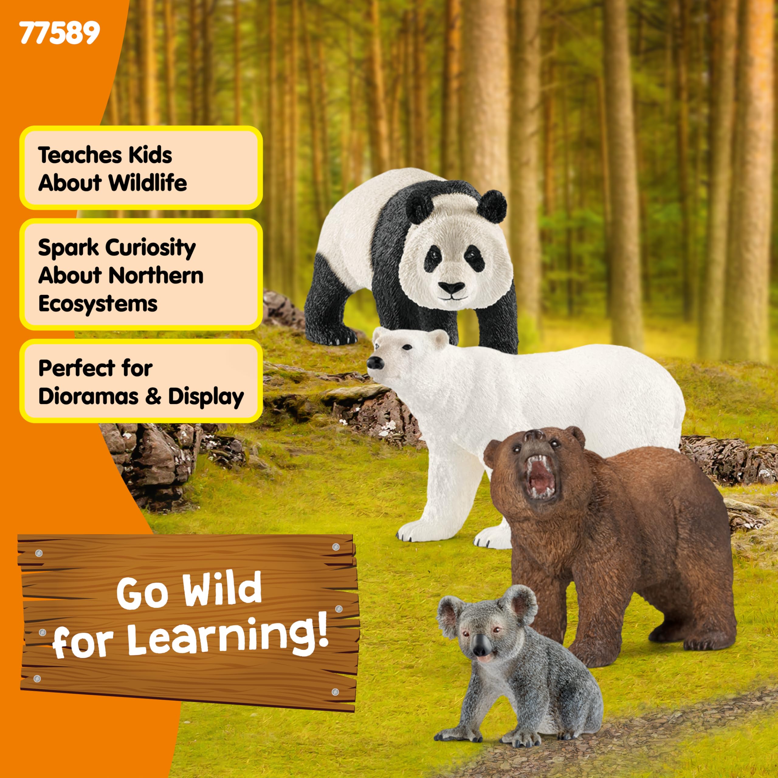 Amazon.co.jp: Schleich Wild Life - クマのフィギュアおもちゃプレイ