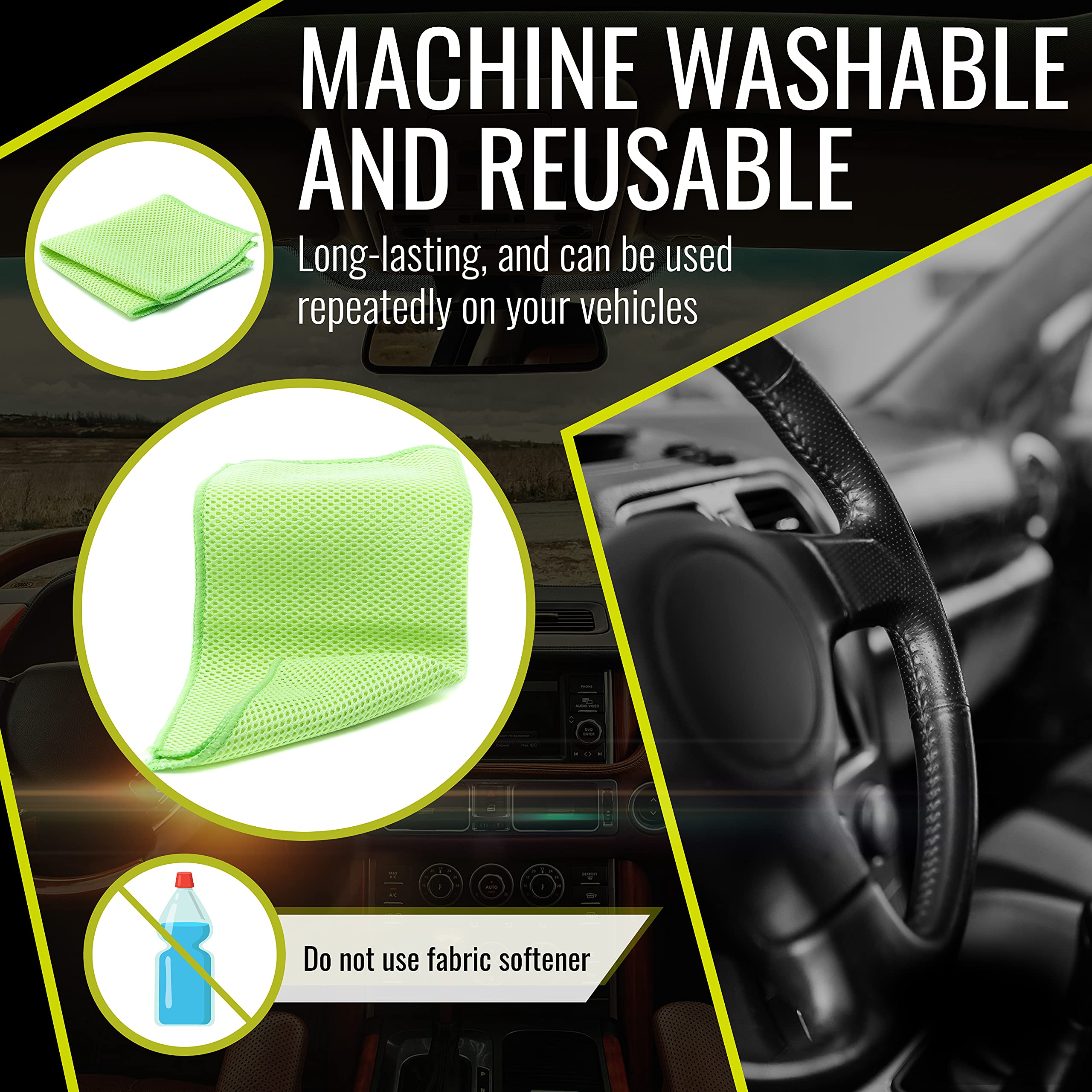 Bugslide Microfiber Mesh X-Treme Cleaning Cloth - Cleans and Polishes all Vehicle Surfaces without Scratching Waffle Weave for — view 7